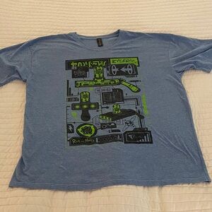 Rick and Morty Blue Graphic T-Shirt size XLarge